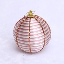 with linen wrapped foam hanging ball for Xmas tree