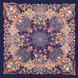 Bohemian soft headscarf travel twill silk satin pattern square scarf ladies shawl