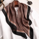 Spring And Autumn Lady Luxury Travel Shawl New Style Printed Large Square Beach Silk Head Scarf