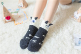 2021 Cartoon Socks Coral Fleece Socks For The Elderly Christmas Socks Elk In Tube Floor Warm Christmas
