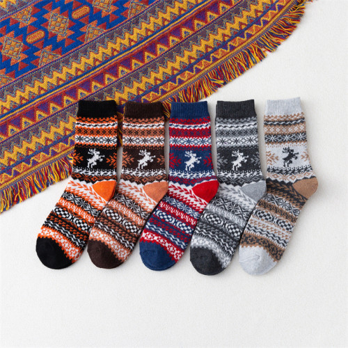 New Winter Products Amazon Wish Cross-Border Thickened Warmth Ladies Rabbit Wool  Thick Thread Fawn Christmas Women Socks