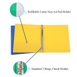 A4 Hard Cover Binder PVC Ring Office Stationery Folder