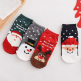 Autumn  Winter New Products Christmas Cartoon Elk Feather Yarn Straight Personality Invisible Socks