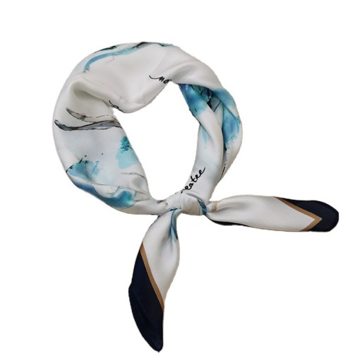 Custom Japanese Korean Sweet Scarves Ballet Dancers Breast Wrapping Pleated Square Silk Scarf