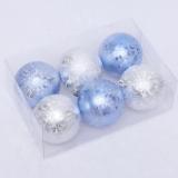 8cm ice blue color painted christmas ball for tree decoration