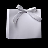 Bowknot decorative color paper bag custom logo square gift paper bag