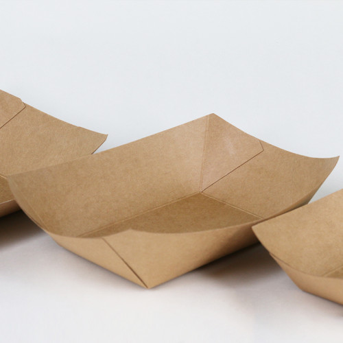 Disposable French Fries paper Container Box Kraft Paper Boat Box Fast Food Box