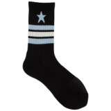 Wholesale High Quality Men Fashion Sport Star Striped Basketball Anti-foul Breathable Pure Cotton Crew Socks