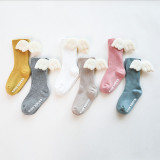 Baby Girls Knee High Socks Angel wing Summer Autumn Cotton Socks Solid Candy Color Kids Toddler Short Socks For Children