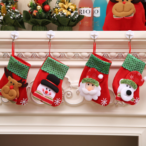 New Sequined Christmas  Gift  Candy  Christmas Tree Decoration Pendants  Christmas Socks