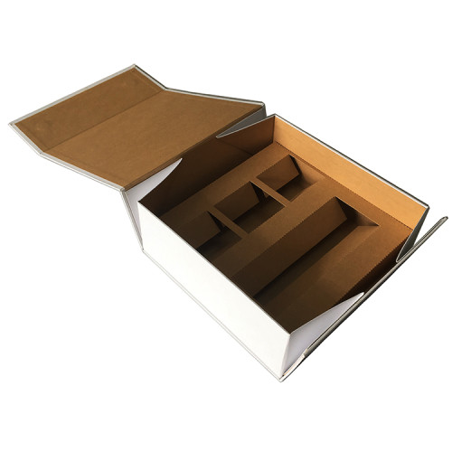 Custom bridesmaid white gift boxes with magnetic lid and paper insert