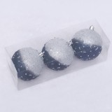 8cm PET dark blue fabric painted ball for decoration