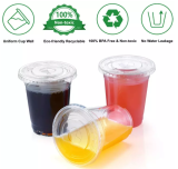 2021 newly compostable 1oz/4oz/5oz/6oz/8oz sauce bubble tea boba beverage coffee cups clear pla biodegradable cup with seal lid