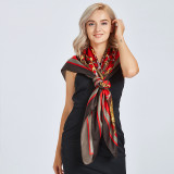 Silk Scarf Women Square Scarves Wraps Print Neckerchief Female Foulard Satin Silk Hijab Large Bufandas
