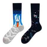 New Creative Personality Men and Women Couple Trendy Socks Fashion Cartoon Trend In Tube Cotton Socks Trendy Brand Men's Socks