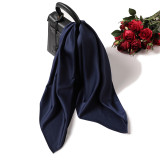 New silk hand feeling square scarf custom pure color fashion wild decoration small scarf stewardess professional silk scarf