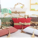 Custom wedding candy paper box gift packaging lace pillow paper box with handle
