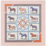Printed ten horse women's silk scarves professional decorative square scarf ladies