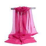 High Quality Chiffon Scarf Women Silk Scarves Chiffon Thin Shawls And Wraps Pure Color Hijab Stoles