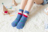 2021 Cartoon Socks Coral Fleece Socks For The Elderly Christmas Socks Elk In Tube Floor Warm Christmas