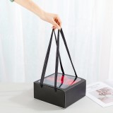 Square Gift Storage Paper Box Transparent Love Flower Paper Box With PVC Clear Window