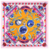 New clocks and watches silk printed plain weave panty 110cm large square scarf women
