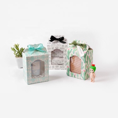 Paper boxes wedding folding candy/gift/underwear/candle packaging boxes with window