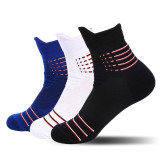 Custom Outdoor Sports Cotton Socks Non Slip Shock Absorption Men's Sports Socks Men Basketball Football Running Socks Breathable