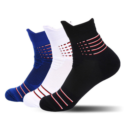 Custom Outdoor Sports Cotton Socks Non Slip Shock Absorption Men's Sports Socks Men Basketball Football Running Socks Breathable