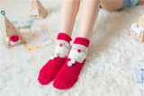 2021 Cartoon Socks Coral Fleece Socks For The Elderly Christmas Socks Elk In Tube Floor Warm Christmas