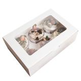 Manufacture Luxury Transparent White Box Packaging Dessert Foldable Cake Box Clear
