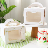 Wholesale Customizable Box Small Carton Wedding Cake Box With Window Fold Carton Transparent Flower Box