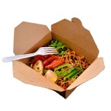 45 oz Fast Food Biodegradable  box Original Color Kraft paper container food takeaway box