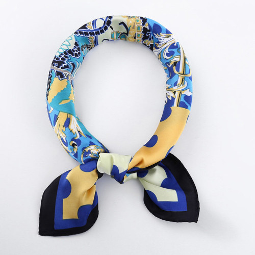 Fashion Kerchief Silk Satin Neck Scarf For Women Print Hijab Scarfs Female 90*90cm Square Shawls Wraps Scarves For Lady