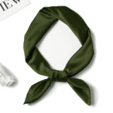 New silk hand feeling square scarf custom pure color fashion wild decoration small scarf stewardess professional silk scarf