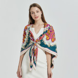 2021 New 130*130cm Luxury Women Cashew Print Square Twill Silk Scarf Gift Fashion Female Shawls Wraps
