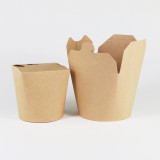 Custom printed disposable 16oz 26oz kraft food packaging takeaway container chinese noodle paper box