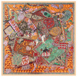 Fashion elegance ethnic style silk shawl totem yurt big vintage muslim square scarf
