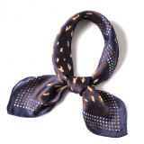 European and American classic leopard scarf silk small square scarf lady professional scarf large lattice simple wild small silk