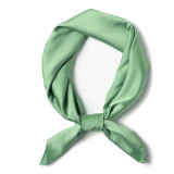 New silk hand feeling square scarf custom pure color fashion wild decoration small scarf stewardess professional silk scarf