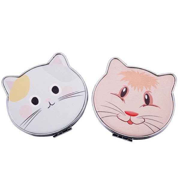 Professional Custom Logo Cat Shape Print Portable Mirror Custom Cosmetic Mirror