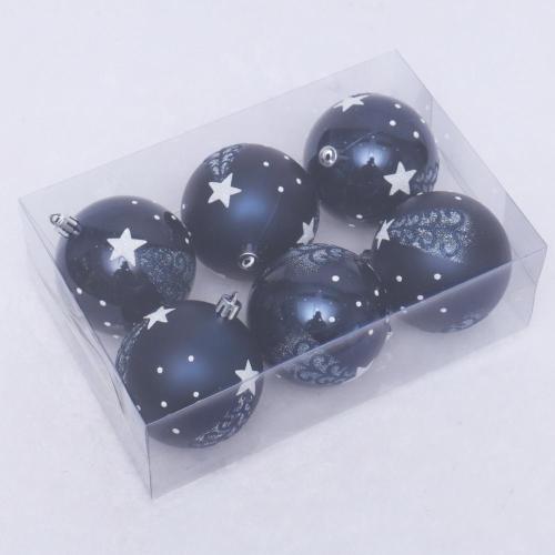 8cm dark blue painted christmas  plastic ball for Hanging tree decoration