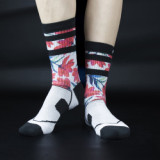 Factory wholesale casual sports socks outdoor adventure printed socks outdoor cycling printed medium tube socks