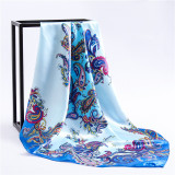 Custom Print Retro Ethnic Big Square Scarf Multiple Patterns Silk Scarf Shawl Scarf Headscarf