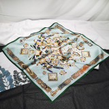High Quality 100% Silk Feeling Custom Design Digital Printing 53x53 Cm Silk Scarf Square Scarf