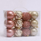 chic champagne silver and rose gold christmas ball set for christmas tree decoration