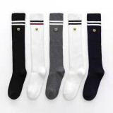 Fashion Japanese Girl Long Clover Embroidery Thermal Compression Knee Cotton Socks