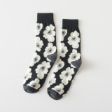 Korean Lady Spring Loose Socks Poppy Flowers lovely Japanese Tube Socks