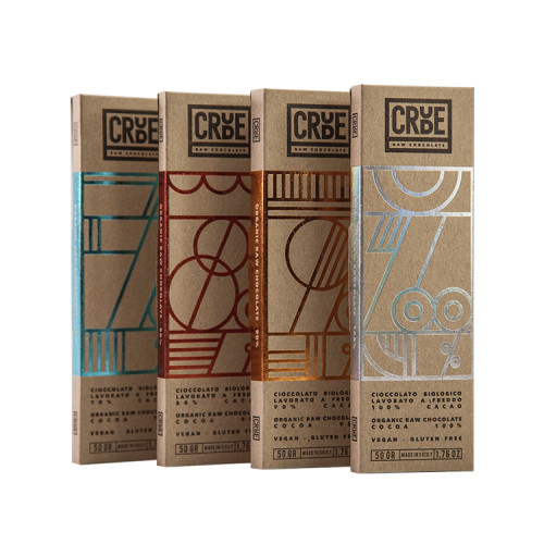 Custom Logo Hot Foil Luxury Chocolate Bar Box Kraft Paper Grids Food Grade Gift Packaging Chocolate Covered Strawberry Boxes