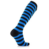 Wholesale   Knee High Striped  Men's Running Soccer  Outdoor Sports Compression Socks
